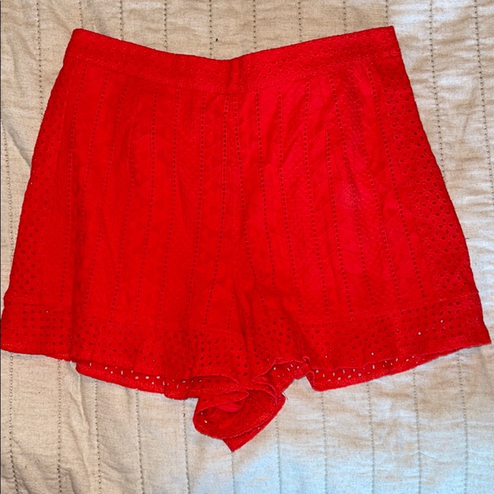 red shorts